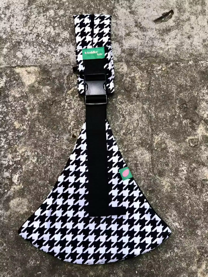 Houndstooth & Black Toddler Tote | Reversible Carrier