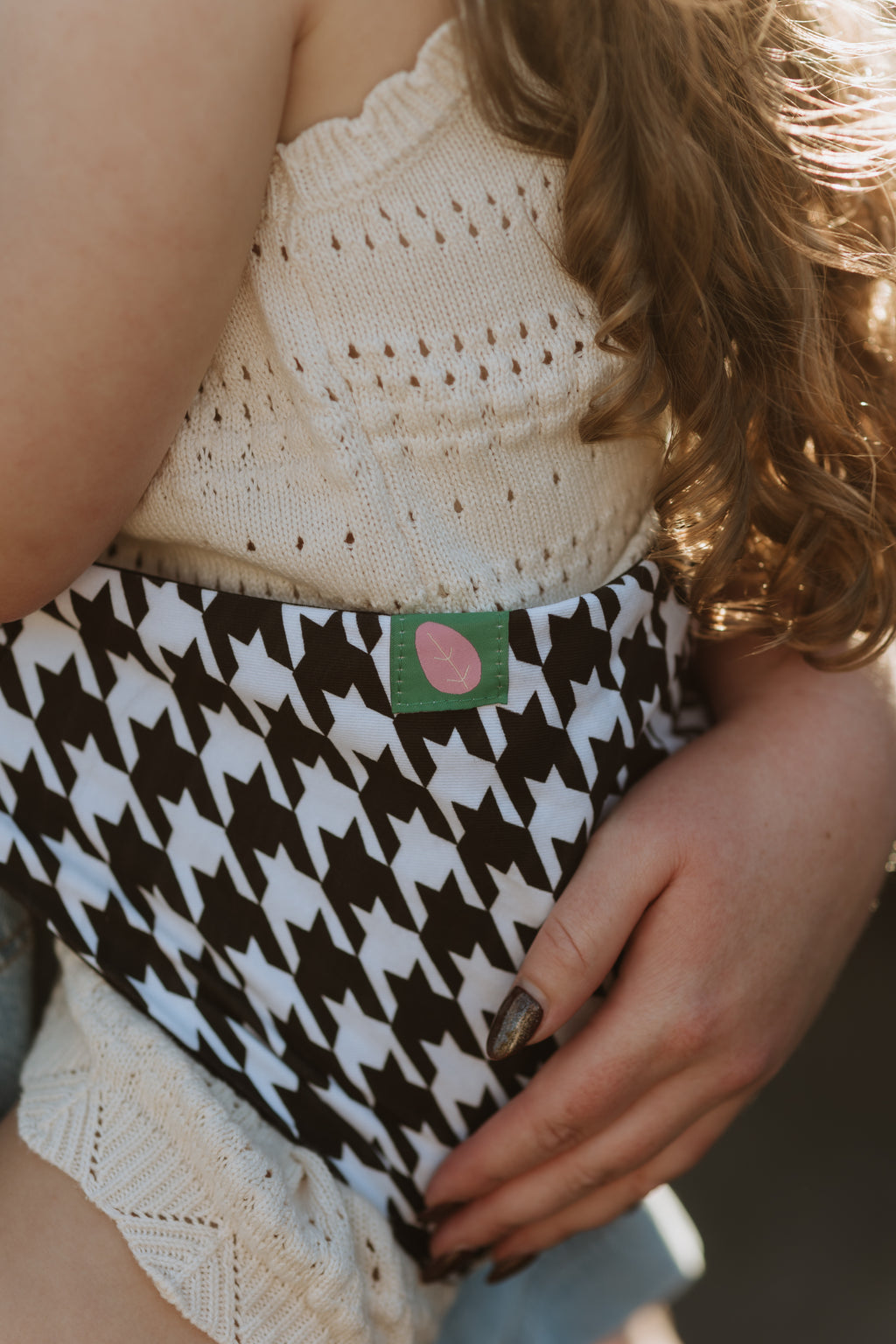 Houndstooth & Black Toddler Tote | Reversible Carrier