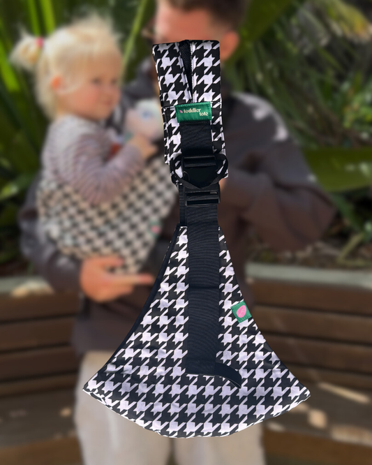 Houndstooth & Black Toddler Tote | Reversible Carrier