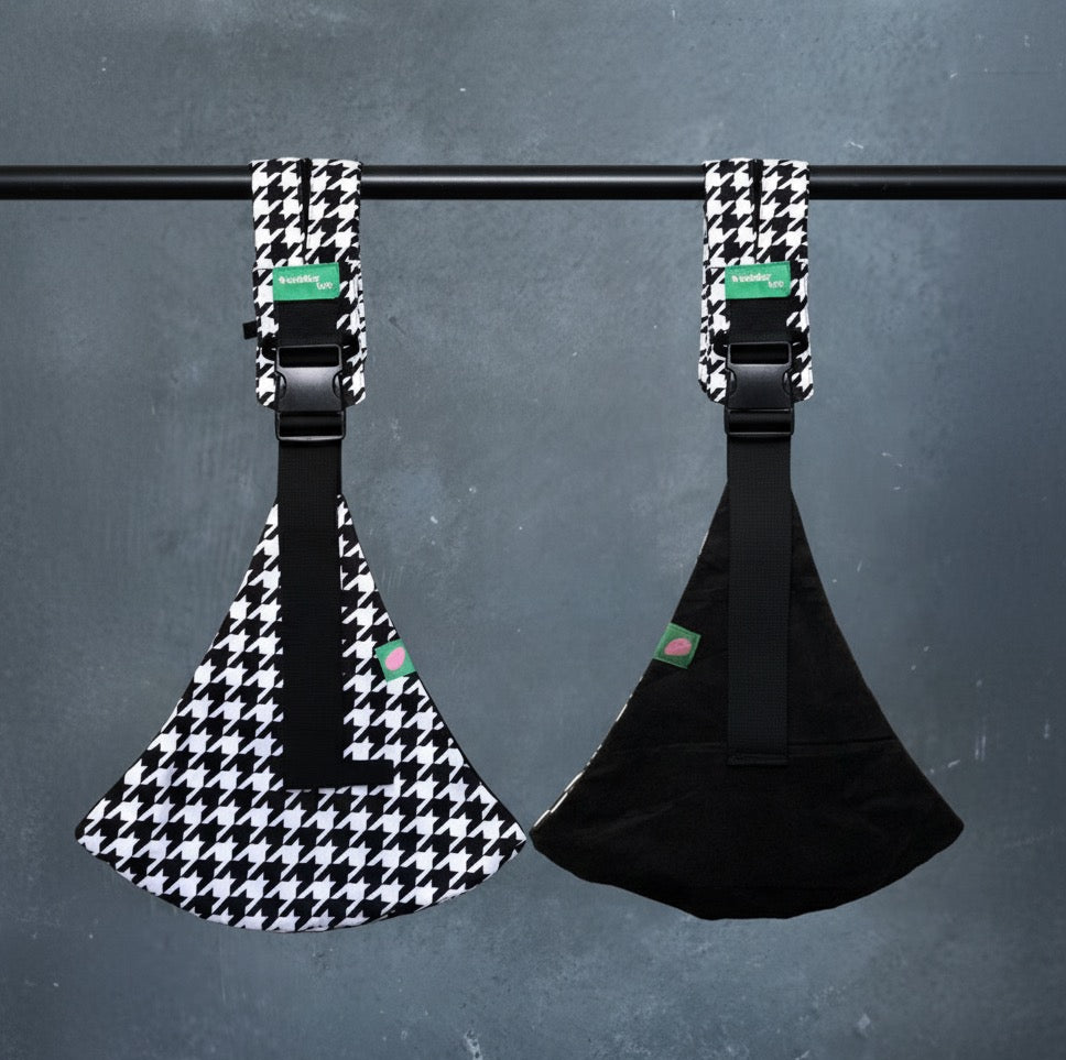 Houndstooth & Black Toddler Tote | Reversible Carrier