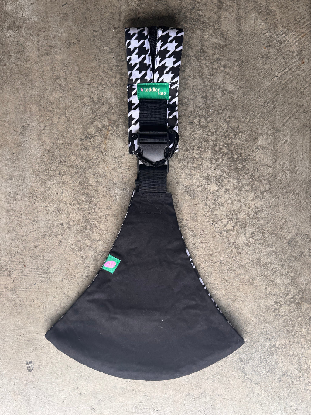 Houndstooth & Black Toddler Tote | Reversible Carrier