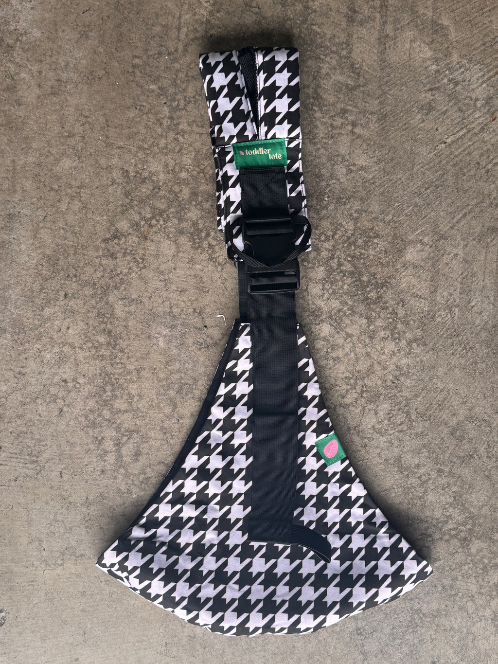 Houndstooth & Black Toddler Tote | Reversible Carrier