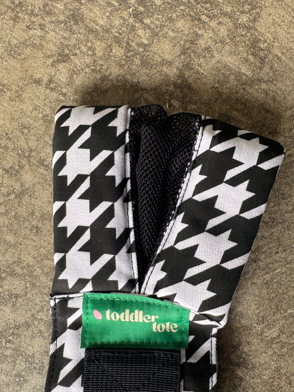 Houndstooth & Black Toddler Tote | Reversible Carrier